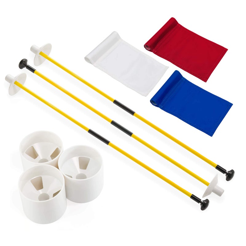 Murray Sporting Goods Golf Flagsticks, Flags and Cups, Set of 3 | Mini Golf Flagsticks with Holes for Putting or Chipping Greens | Putting Green Poles, Cups and Flags in Red, White and Blue (Variety) - Image 4